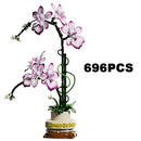Creative Orchid Bouquet Building Blocks Potted Flower Desk Decor Toy