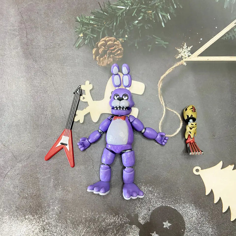 FNAF Nightmare Freddy Bonnie Foxy Chica Blacklight Frostbear Action Figures