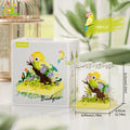 MOC Parrot Bird Flower Micro Building Blocks Mini Model Desk Decor
