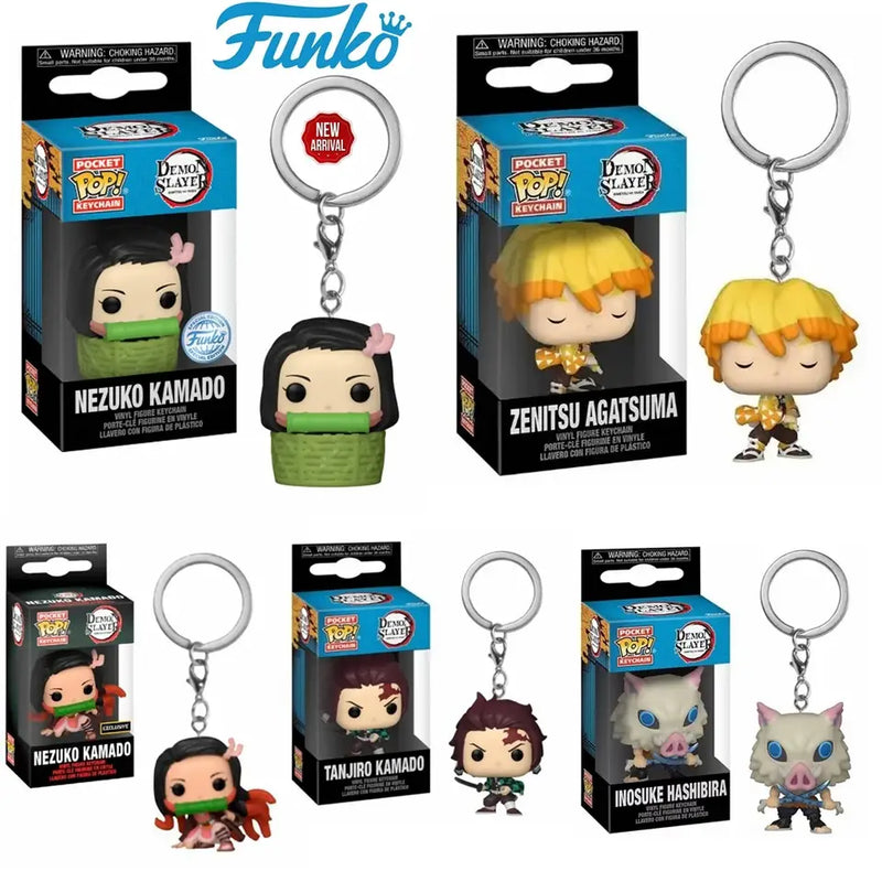 Funko Pop Demon Slayer Nezuko Zenitsu Tanjiro Pocket Pop Keychain Toy