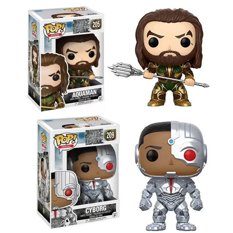 Funko Pop Cyborg and Aquaman