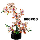 Creative Orchid Bouquet Building Blocks Potted Flower Desk Decor Toy