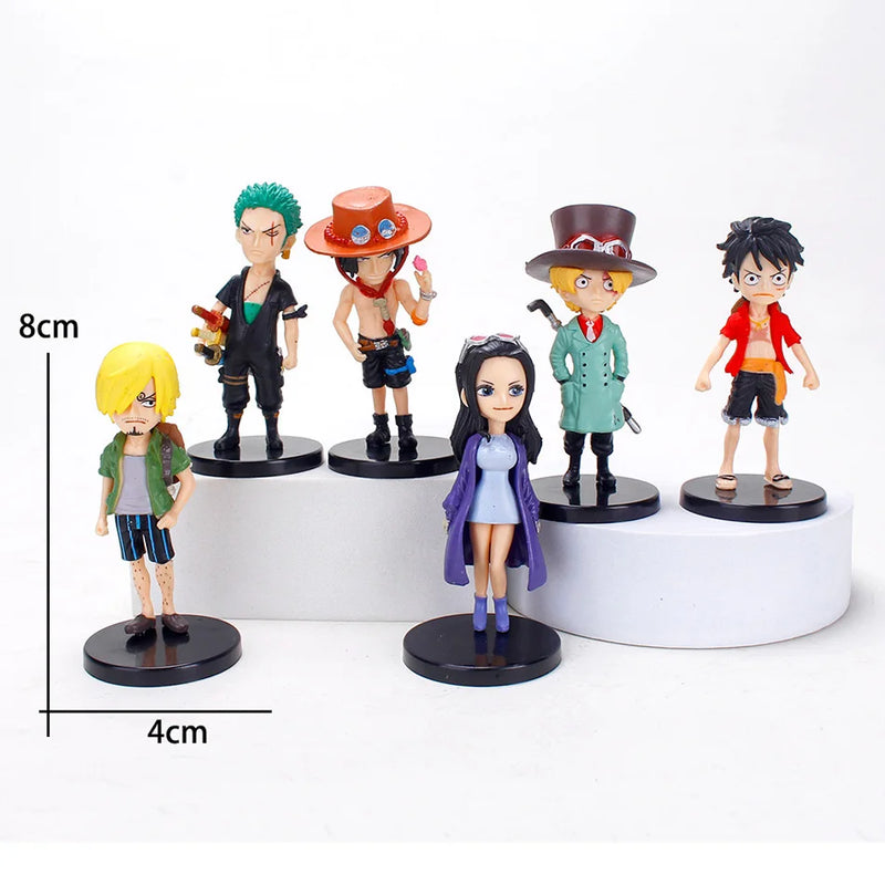 One Piece Set 6pcs Anime Action Figures PVC Collectible