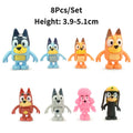 Bluey and Bingo Family Mini PVC Figures Cartoon Kids Birthday Gift
