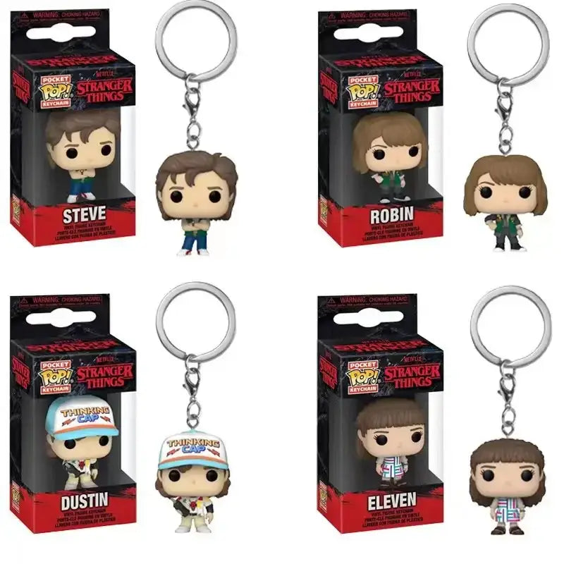Stranger Things Eleven Steve Dustin Pocket Pop Funko Keychains