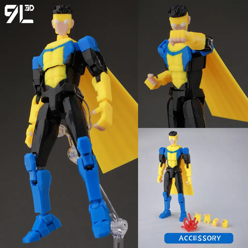 9L3D Printed Invincible 2.0 Superheroes Multi Jointed Action Figure Model