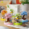 MOC Four Season Mini Tree House Micro Building Blocks Desk Decor Model