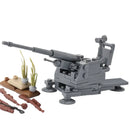 WW2 German Army Anti Tank Cannon Building Blocks Soldier MOC Toy Model