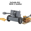 WW2 German Army Anti Tank Cannon Building Blocks Soldier MOC Toy Model