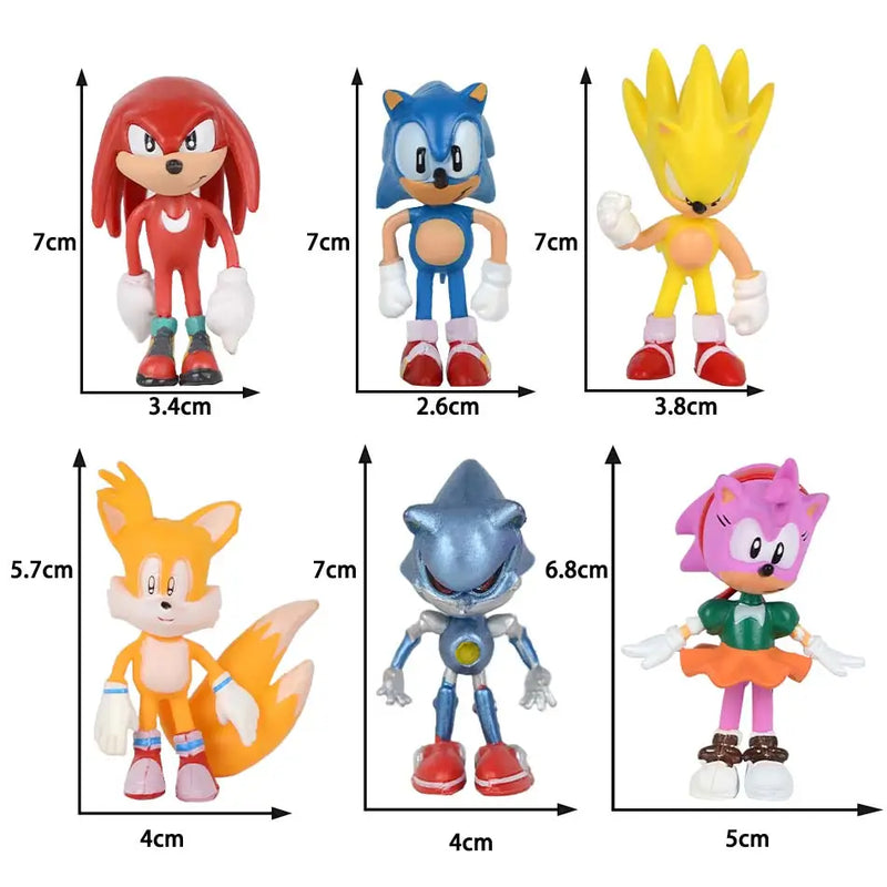 Sonic and Shadow Game Character Figure Anime Hedgehog Collectible Toy Gift