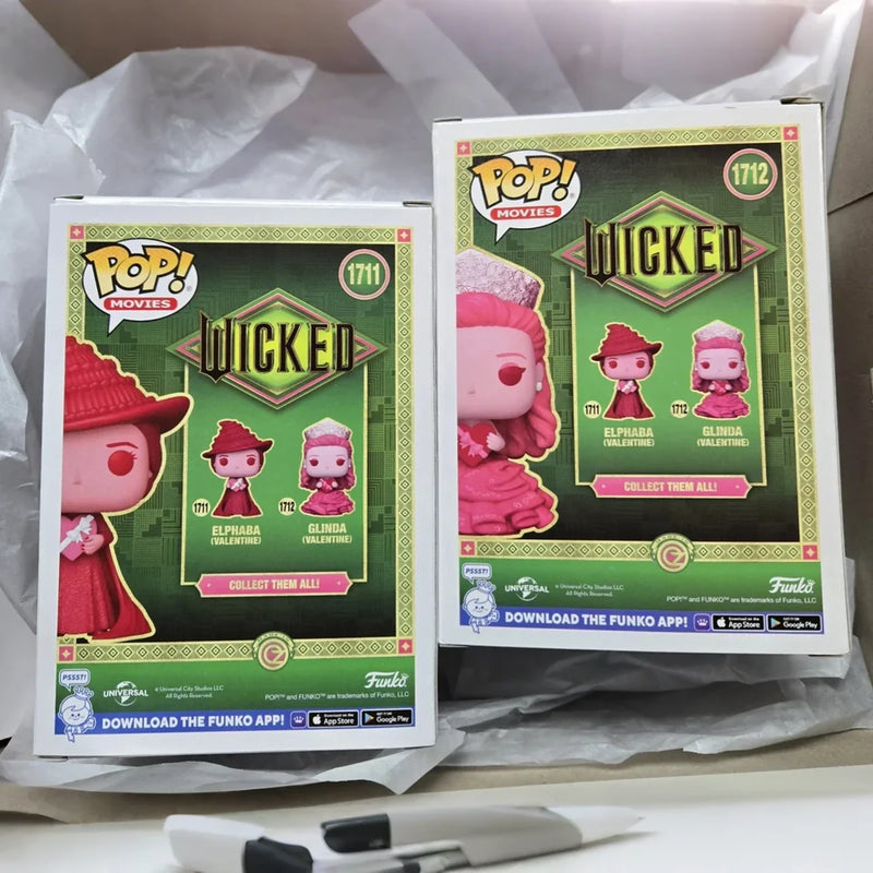 Funko Pop Wicked Elphaba and Glinda Valentine Figures Limited Edition
