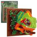 3D Chameleon Animal Building Blocks Wall Art Assembly Model