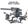 WW2 German Army Anti Tank Cannon Building Blocks Soldier MOC Toy Model