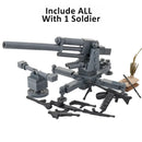WW2 German Army Anti Tank Cannon Building Blocks Soldier MOC Toy Model