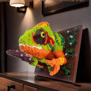 3D Chameleon Animal Building Blocks Wall Art Assembly Model