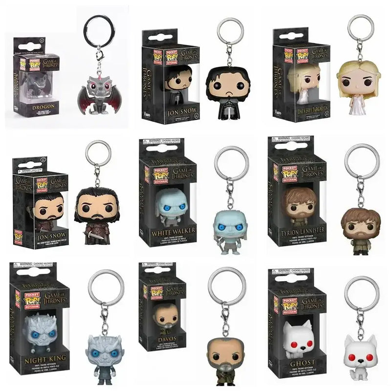 Game of Thrones Jon Snow Daenerys Night King Funko Pop Keychains