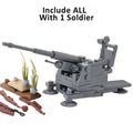 WW2 German Army Anti Tank Cannon Building Blocks Soldier MOC Toy Model