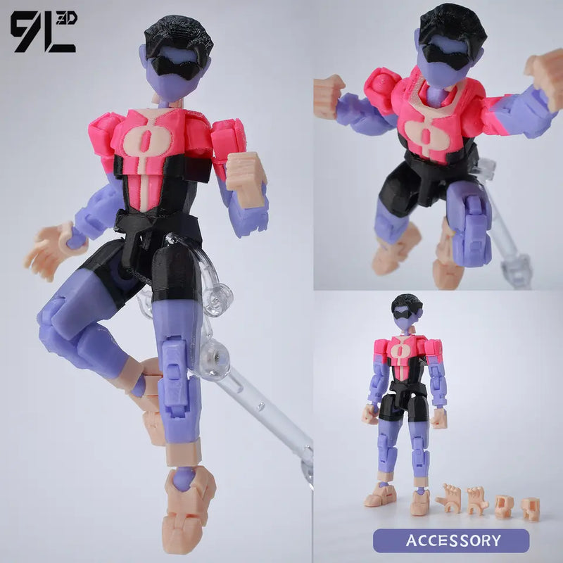9L3D Printed Invincible 2.0 Superheroes Multi Jointed Action Figure Model