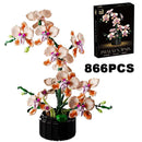 Creative Orchid Bouquet Building Blocks Potted Flower Desk Decor Toy