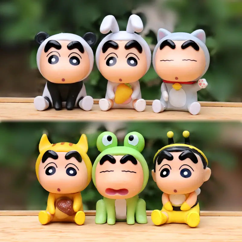 Crayon ShinChan 6 Piece Mini Figure Set PVC Collectible Kids Gift