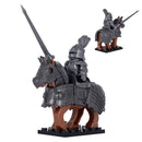 Gothic Knight on Warhorse Building Blocks Medieval Armor Figure Toy
