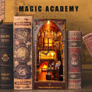 DIY Wooden Book Nook Magic Academy Miniature Dollhouse 3D Model Kit Gift