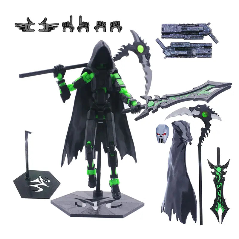 T13 Death Skeleton Robot Figure with Cape Collectible Action Toy