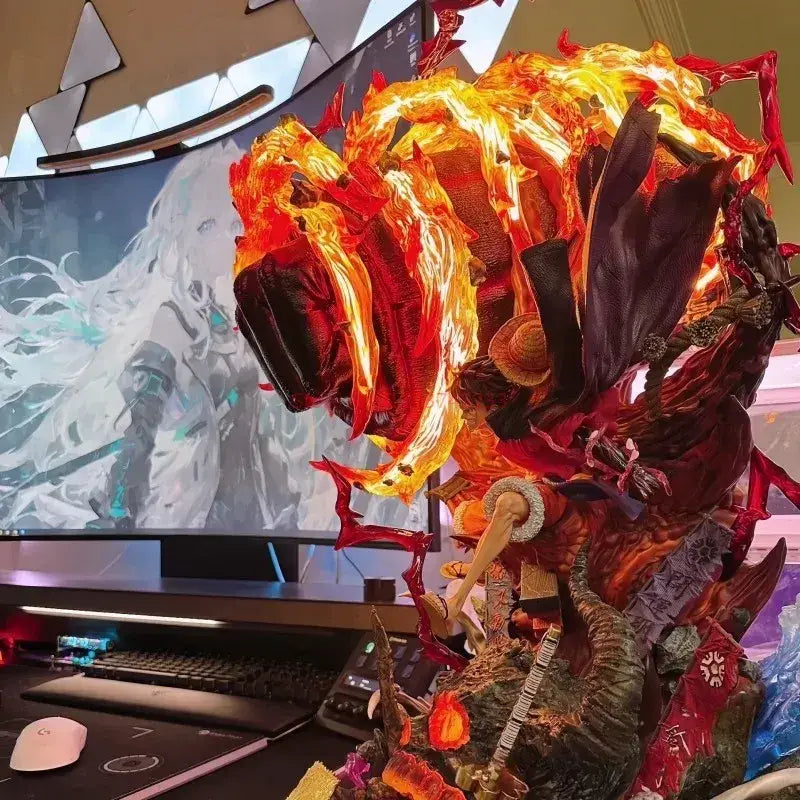 One Piece Luffy Gear 3 LED PVC Figure Collectible Anime Model Gift