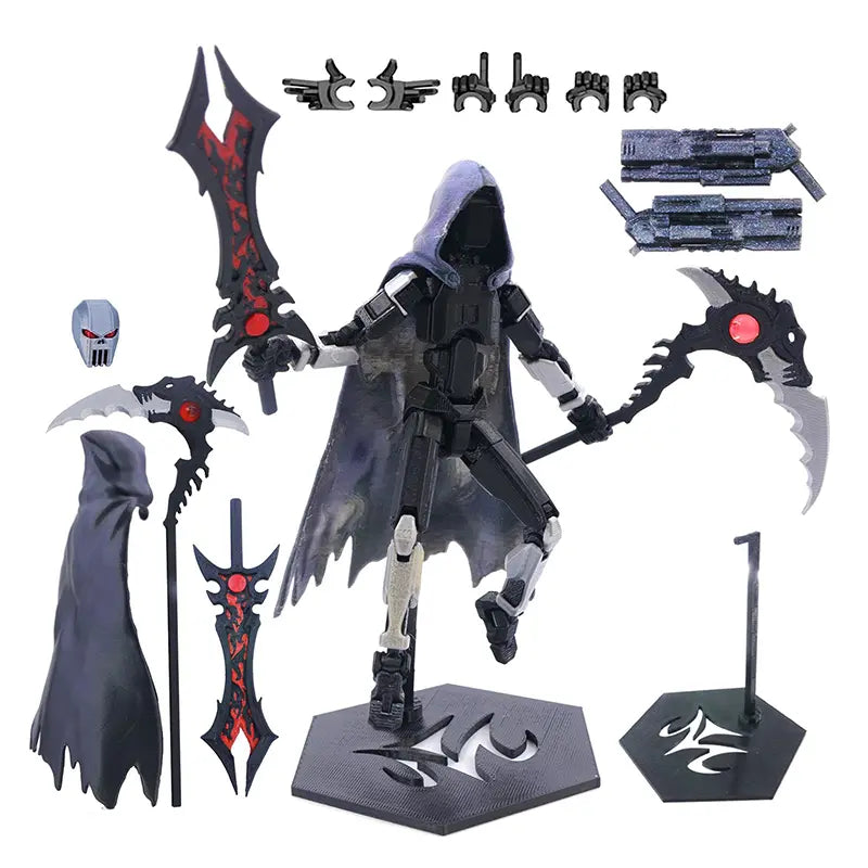 T13 Death Skeleton Robot Figure with Cape Collectible Action Toy