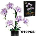 Creative Orchid Bouquet Building Blocks Potted Flower Desk Decor Toy