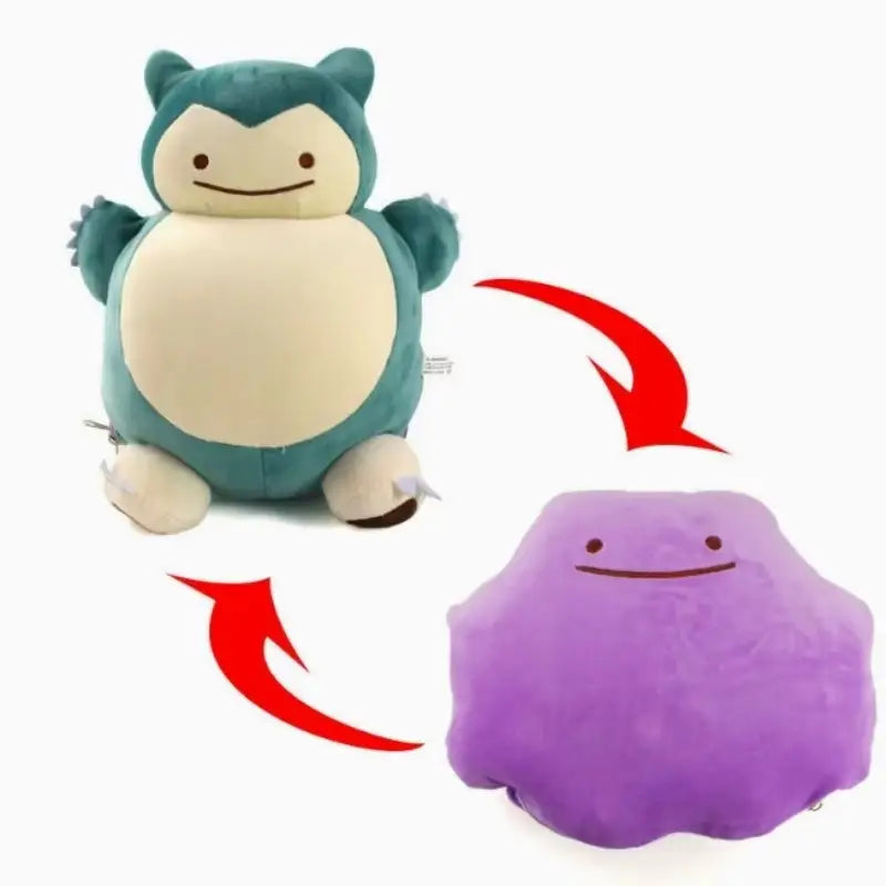 Pokemon Ditto Snorlax Reversible Plush Pillow Stuffed Toy Gift