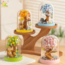 MOC Four Season Mini Tree House Micro Building Blocks Desk Decor Model