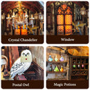 DIY Wooden Book Nook Magic Academy Miniature Dollhouse 3D Model Kit Gift