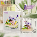 MOC Parrot Bird Flower Micro Building Blocks Mini Model Desk Decor