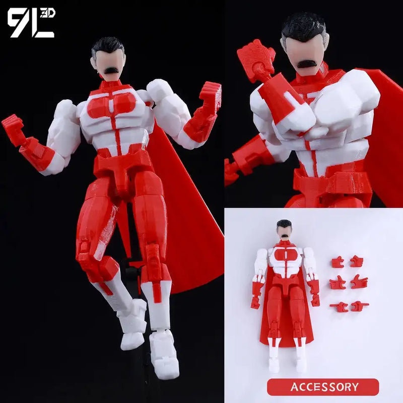 Invincible 2.0 Superhero 3D Printed Action Figure Multi-Joint Toy