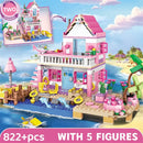 Summer Seaside Villa City House Building Blocks Street View DIY Toy Gift