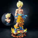 Dragon Ball Z Goku Figure with LED Base and Swap Heads Collectible Statue