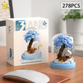 MOC Four Season Mini Tree House Micro Building Blocks Desk Decor Model
