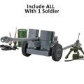 WW2 German Army Anti Tank Cannon Building Blocks Soldier MOC Toy Model
