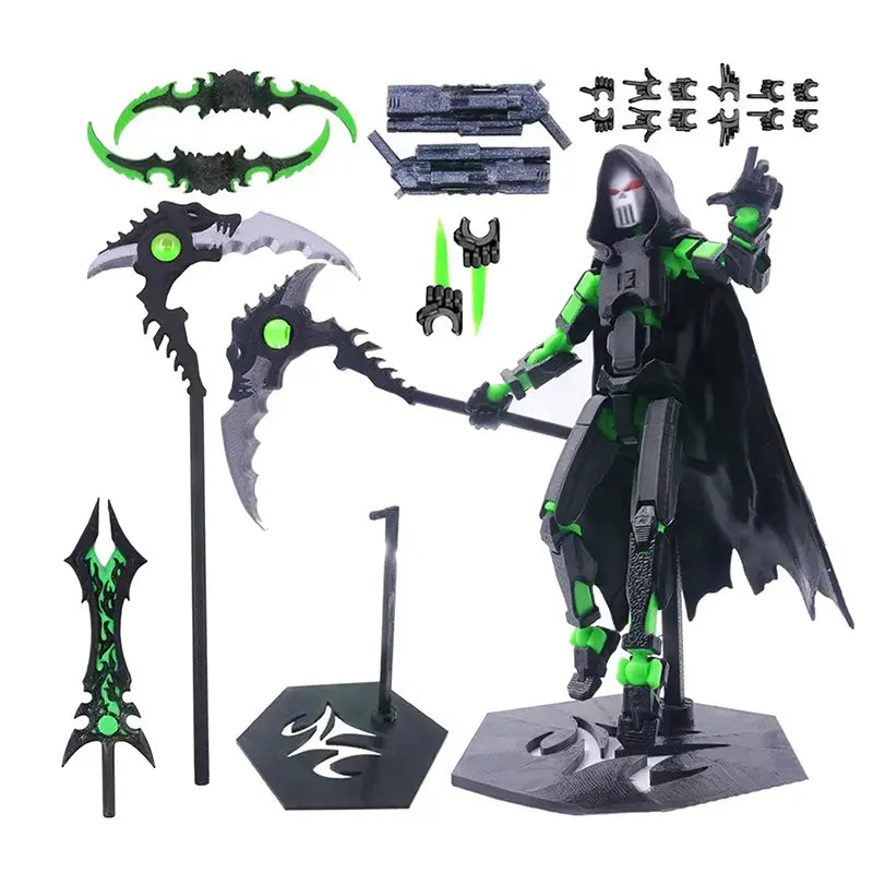 T13 Death Skeleton Robot Figure with Cape Collectible Action Toy