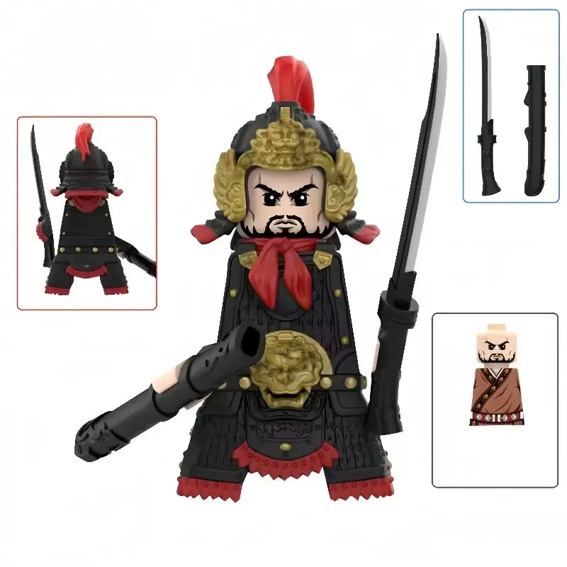 Ancient Chinese Hero Yue Fei Armor Soldier Building Block Figure Toy Gift
