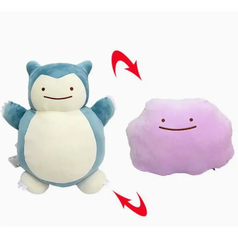 Pokemon Ditto Snorlax Reversible Plush Pillow Stuffed Toy Gift