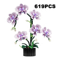 Creative Orchid Bouquet Building Blocks Potted Flower Desk Decor Toy