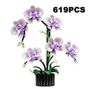 Creative Orchid Bouquet Building Blocks Potted Flower Desk Decor Toy